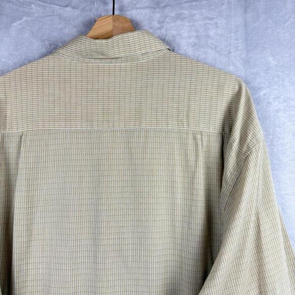 Ermenegildo Zegna Dress Shirt Beige Micro Check 100% Cotton Sz XXL Luxury Made - Picture 7 of 11
